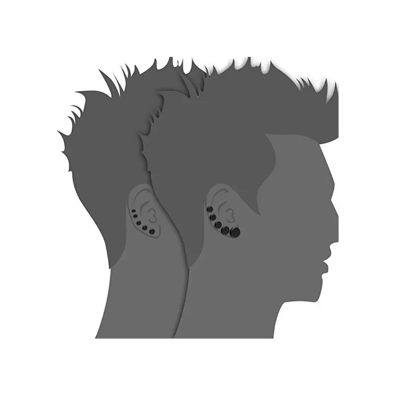 2 Pcs/1 SetBlack Stainless Ste - Body Jewelry Ear Plugs 리뷰 및 가격