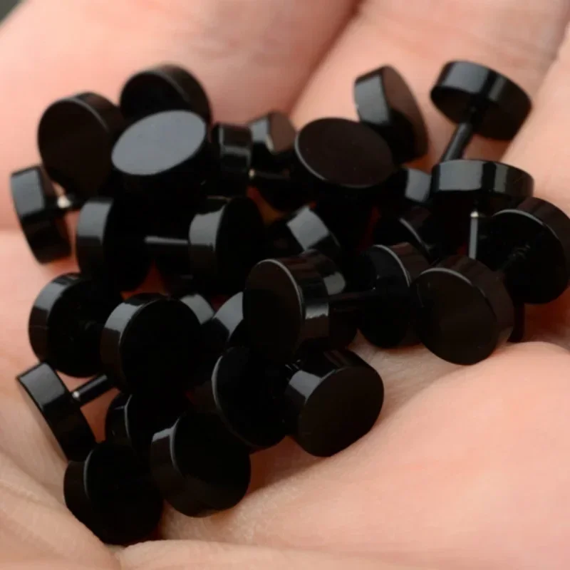 2 Pcs/1 SetBlack Stainless Ste - Body Jewelry Ear Plugs 리뷰 및 가격