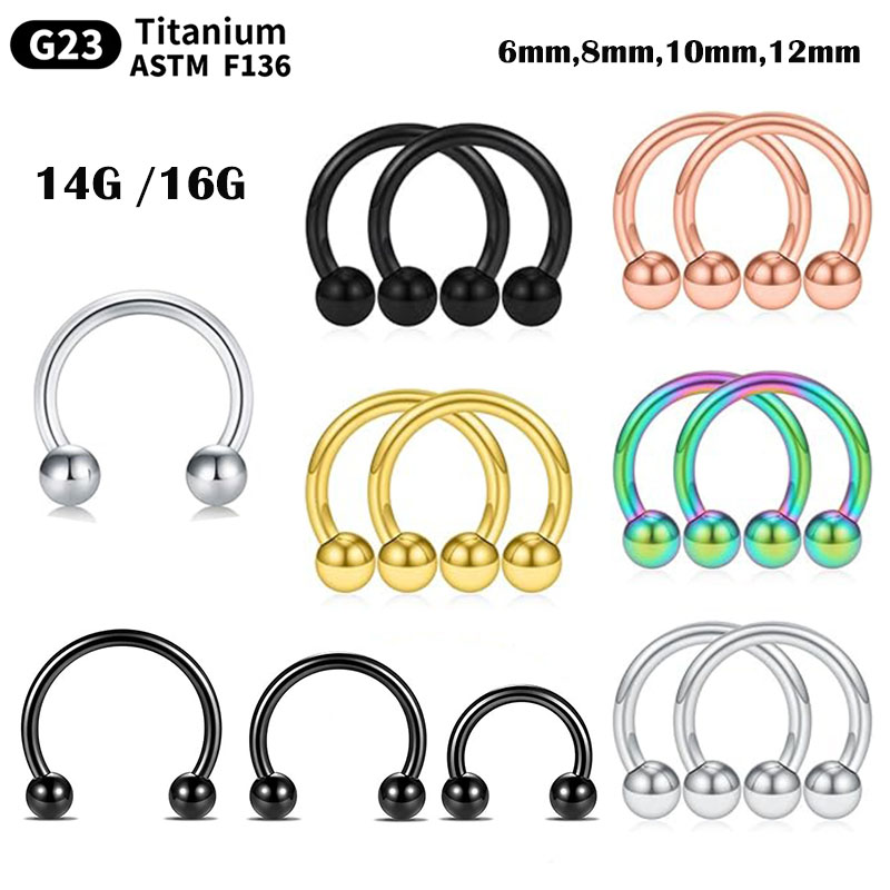 1/5Pcs Titanium Horseshoe Sept - Body Jewelry Nipple Rings 리뷰 및 가격