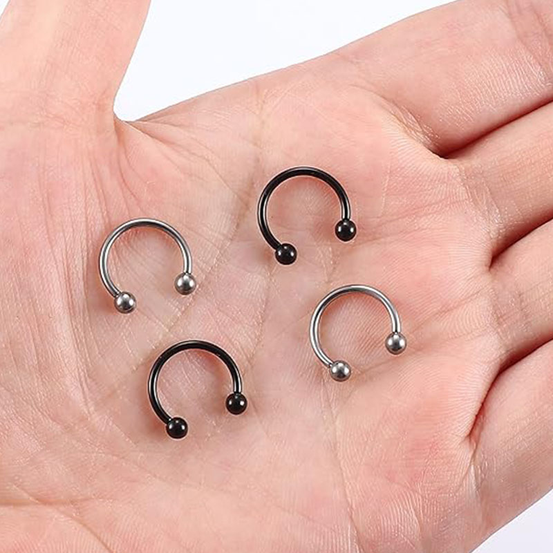 1/5Pcs Titanium Horseshoe Sept - Body Jewelry Nipple Rings 리뷰 및 가격