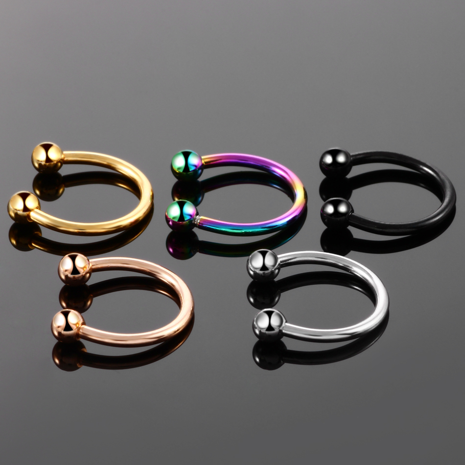 1/5Pcs Titanium Horseshoe Sept - Body Jewelry Nipple Rings 리뷰 및 가격