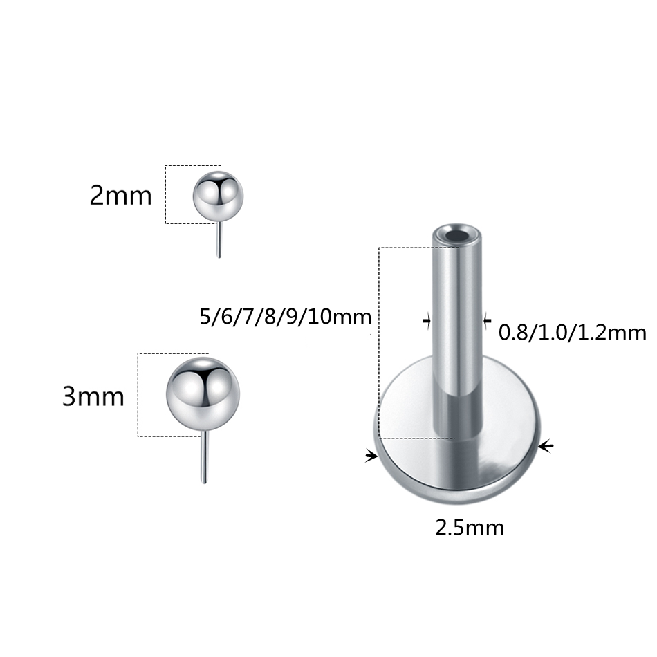 1/10pcs Titanium Push-in Balls - Body Jewelry Threadless 리뷰 및 가격
