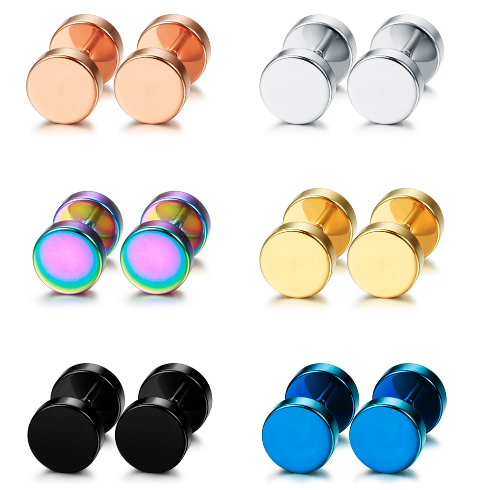 1 Pair/6 Pairs Stainless Steel - Body Jewelry Ear Plugs 리뷰 및 가격