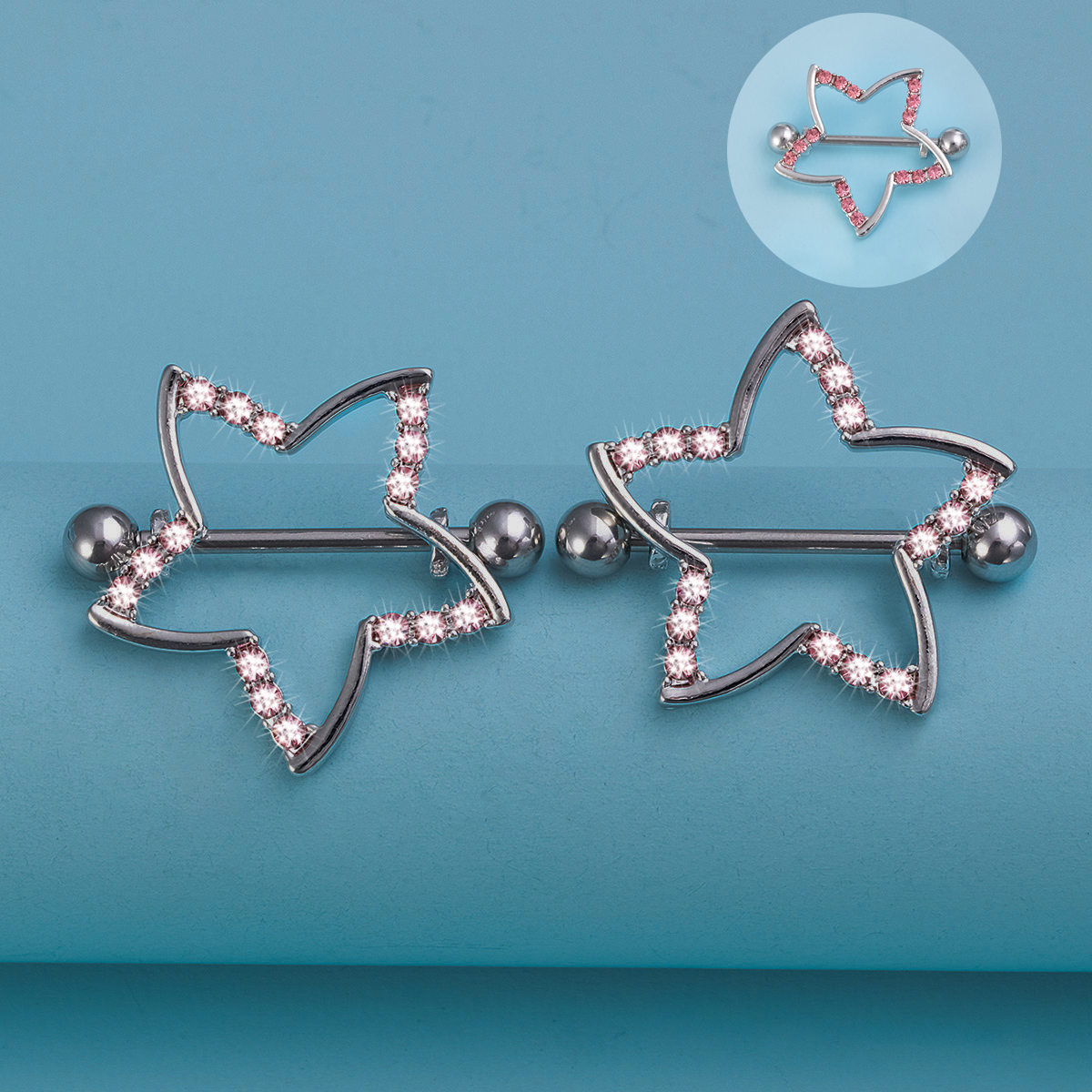 2pcs Nipple Ring Barbell Rhine - Body Jewelry Nipple Rings 리뷰 및 가격