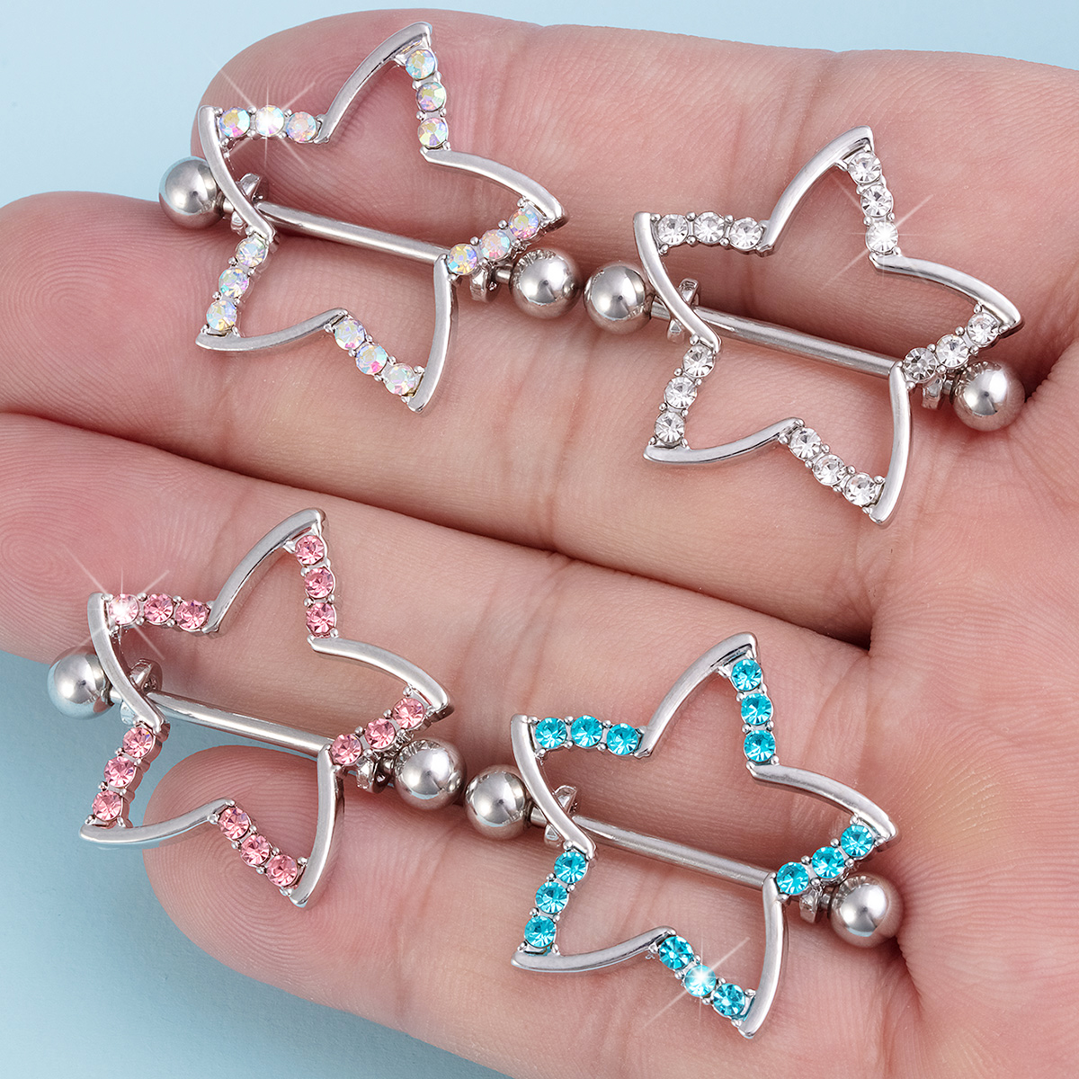 2pcs Nipple Ring Barbell Rhine - Body Jewelry Nipple Rings 리뷰 및 가격