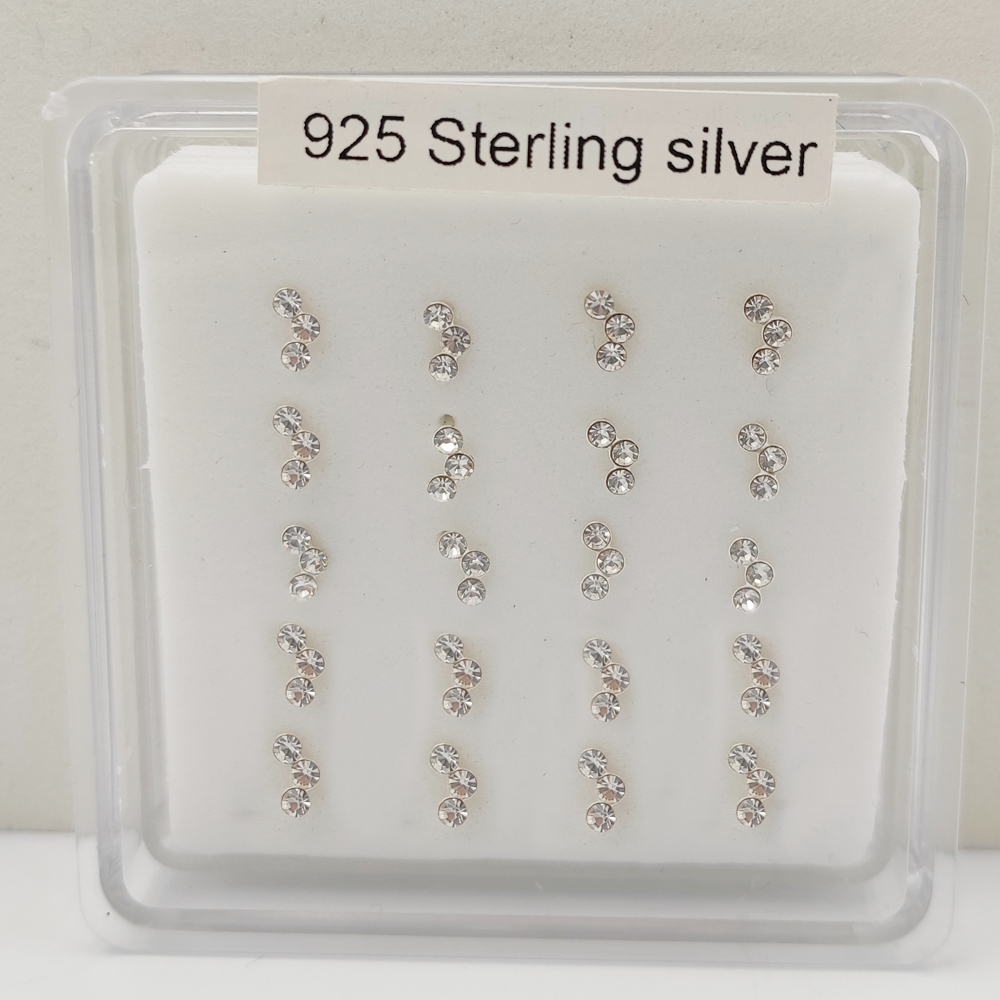 925 Sterling silver crystal no - Body Jewelry Indian 리뷰 및 가격