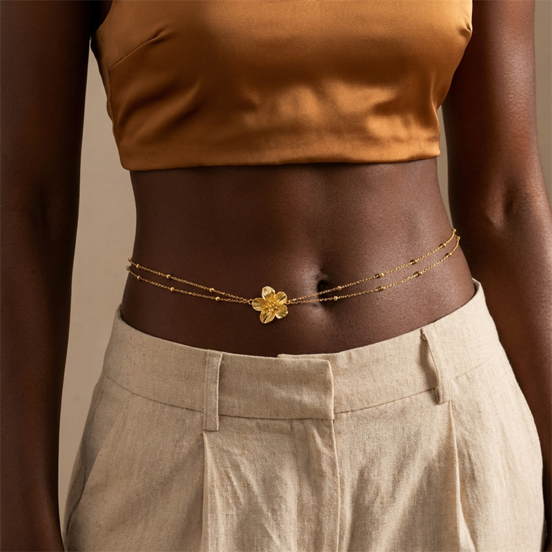 Simple Double Layers Belly Cha - Body Jewelry In Bulk 리뷰 및 가격