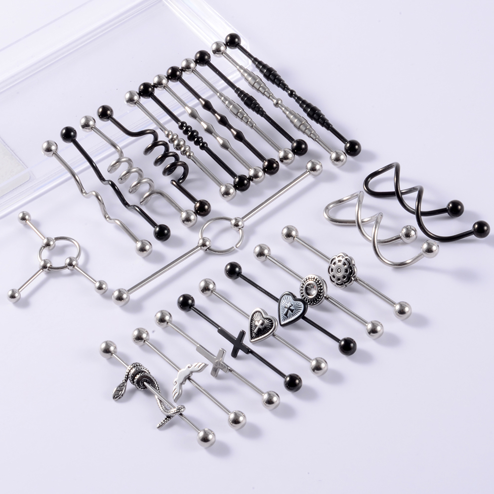 1Pcs Surgical Steel Snake Indu - Body Jewelry Industrial 리뷰 및 가격