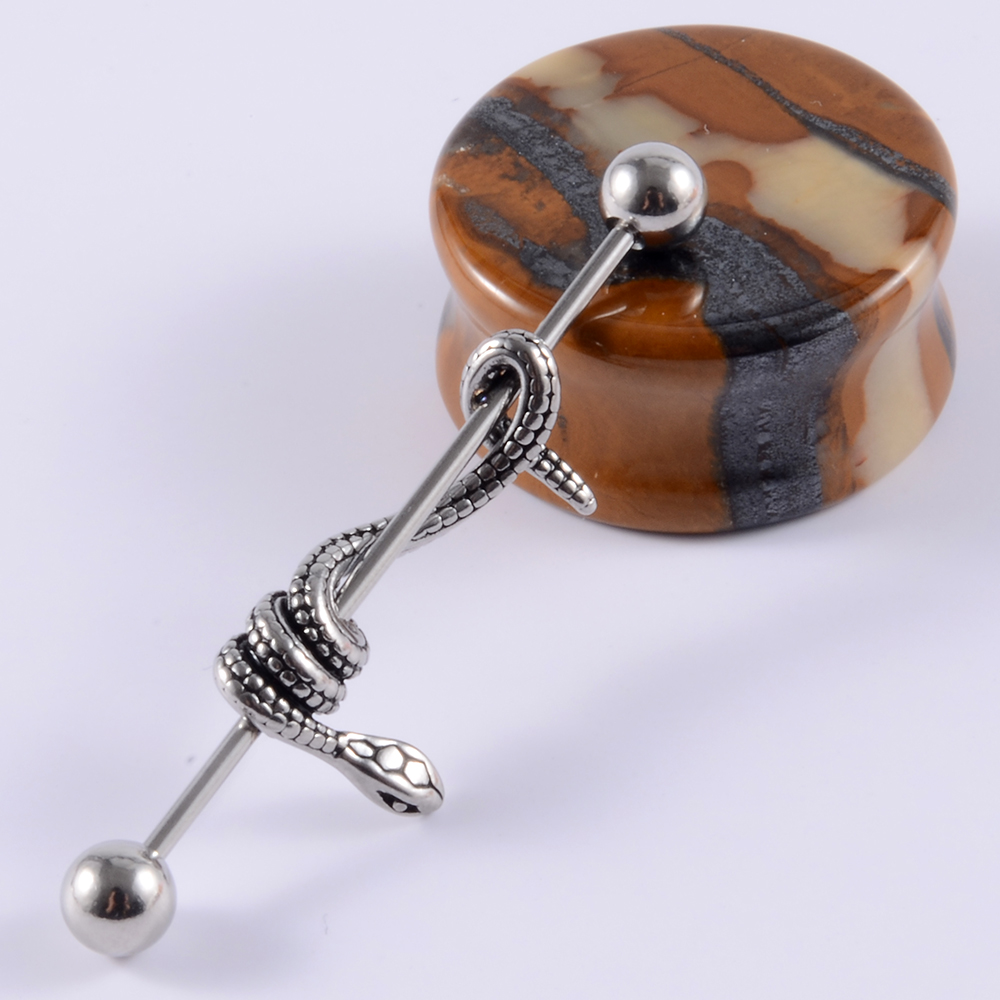 1Pcs Surgical Steel Snake Indu - Body Jewelry Industrial 리뷰 및 가격