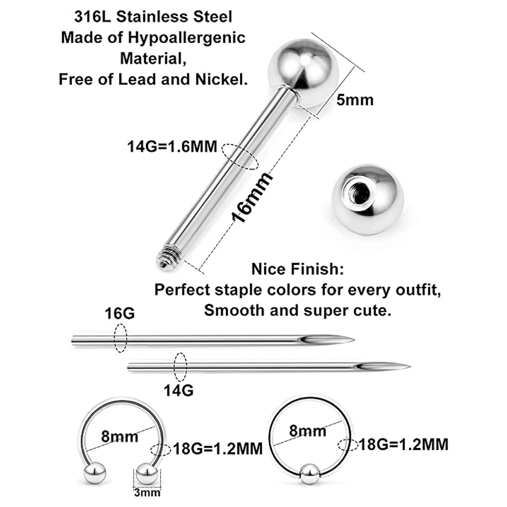Piercing Kit Stainless Steel E - Body Jewelry Industrial 리뷰 및 가격
