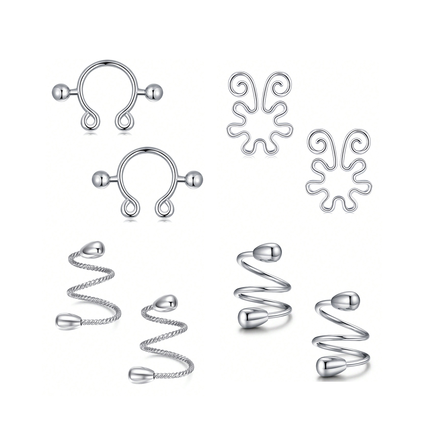 8Pcs Stainless Fake Nipple Rin - Body Jewelry Nipple Rings 리뷰 및 가격