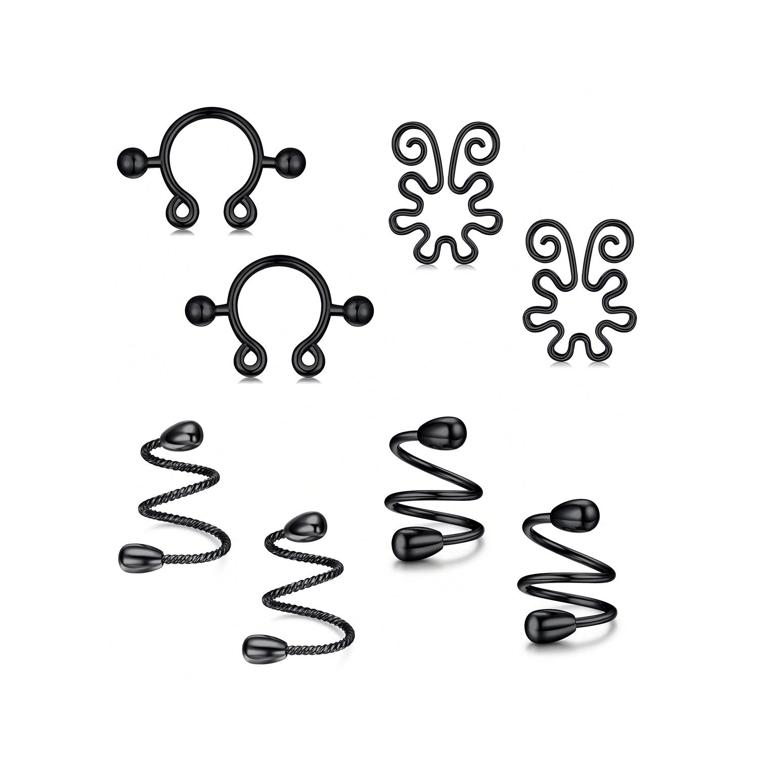 8Pcs Stainless Fake Nipple Rin - Body Jewelry Nipple Rings 리뷰 및 가격