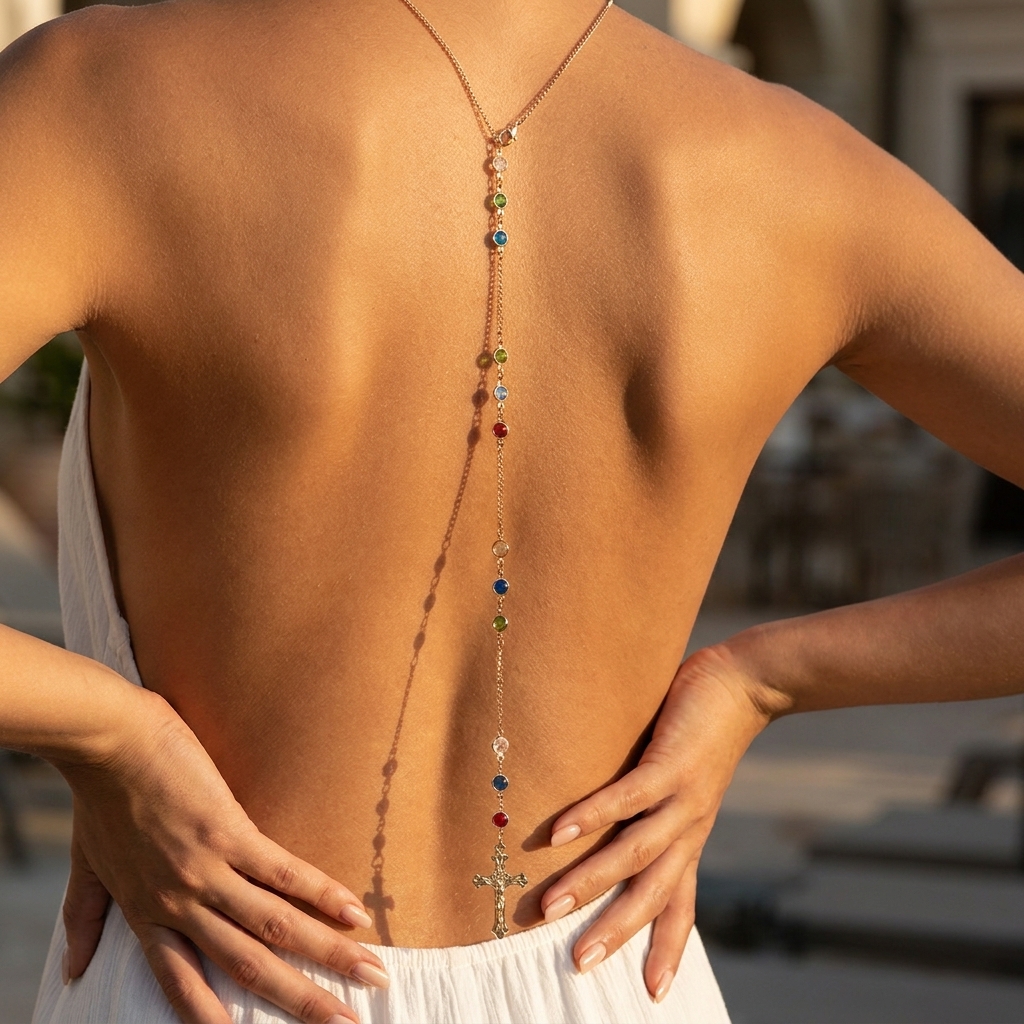 Minimalist Cross Crystal Back  - Body Jewelry 리뷰 및 가격