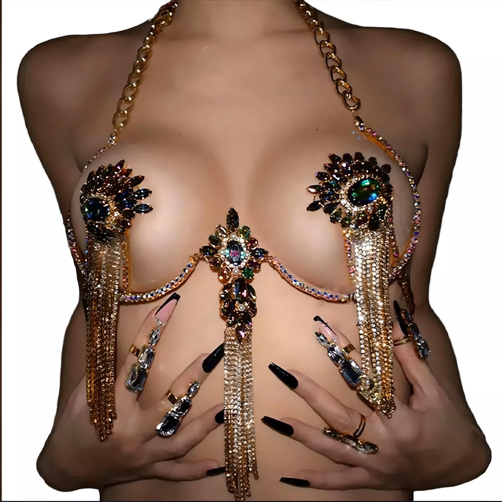 Sexy Tassel Color Crystal Ches - Body Jewelry Rings 리뷰 및 가격