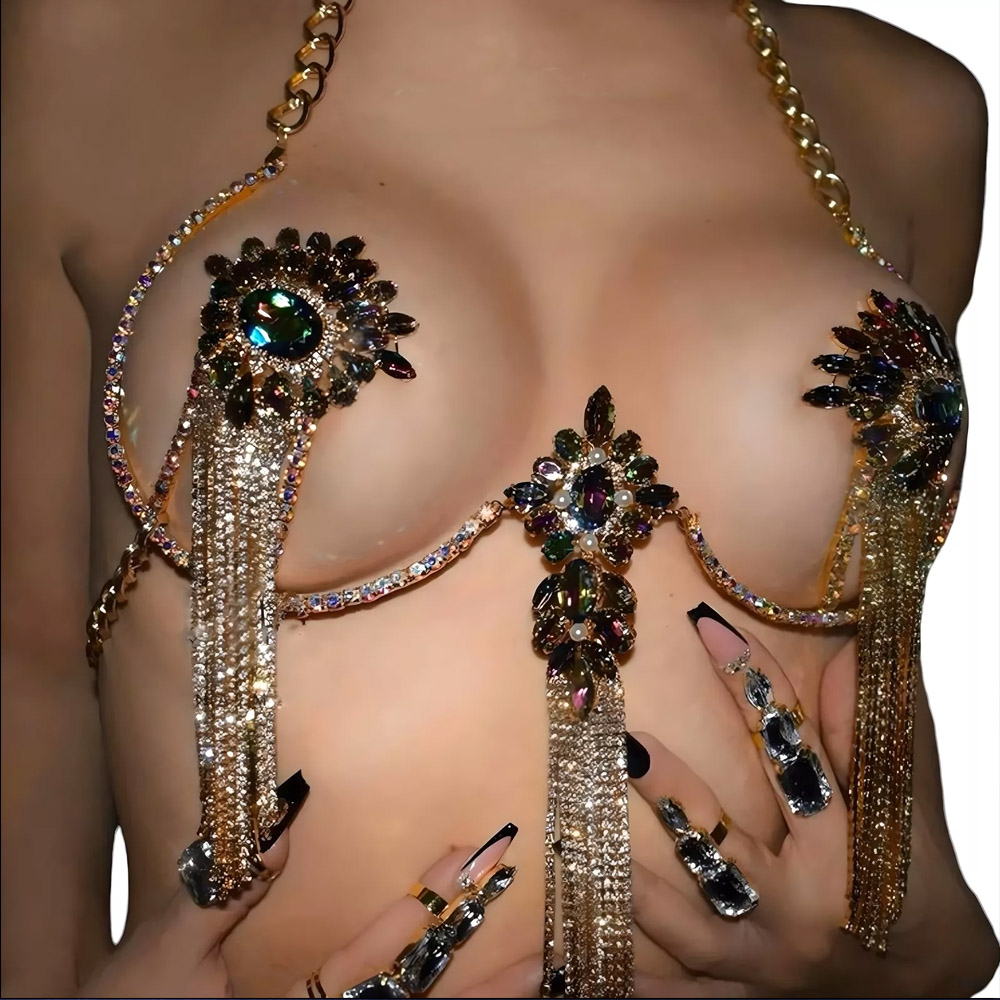 Sexy Tassel Color Crystal Ches - Body Jewelry Rings 리뷰 및 가격