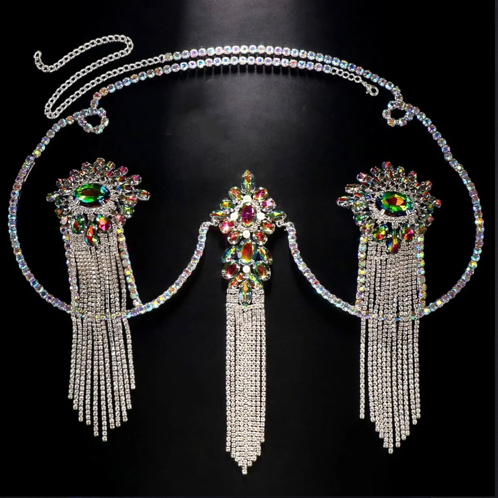 Sexy Tassel Color Crystal Ches - Body Jewelry Rings 리뷰 및 가격