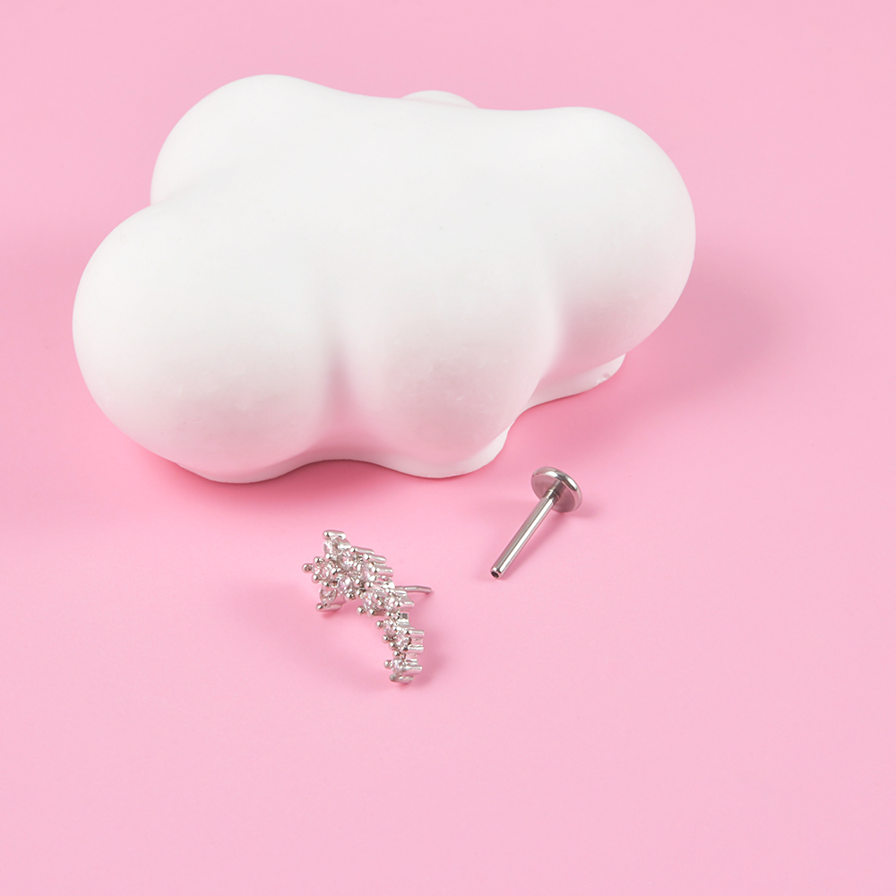 1PC Surgical Steel Zircon Labr - Body Jewelry Threadless 리뷰 및 가격