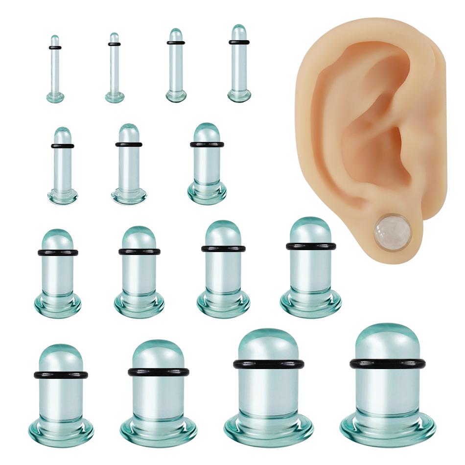 1Pair Glass Ear Tunnels and Pl - Body Jewelry Ear Plugs 리뷰 및 가격