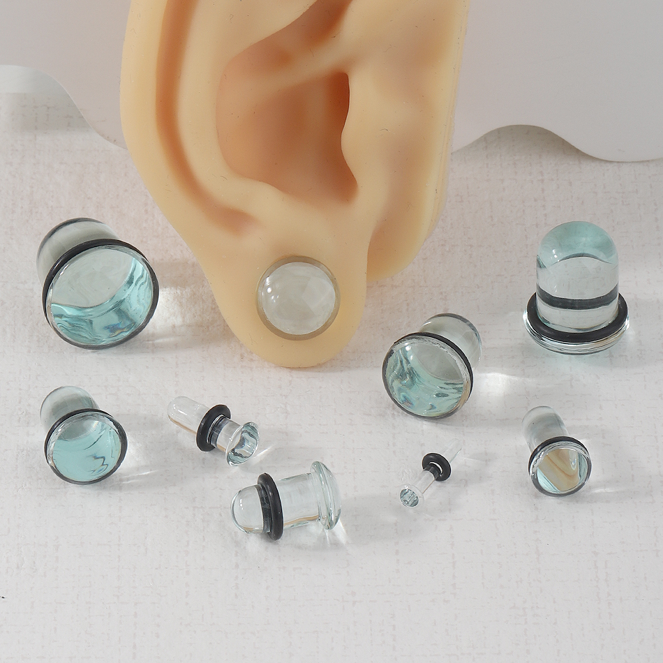 1Pair Glass Ear Tunnels and Pl - Body Jewelry Ear Plugs 리뷰 및 가격