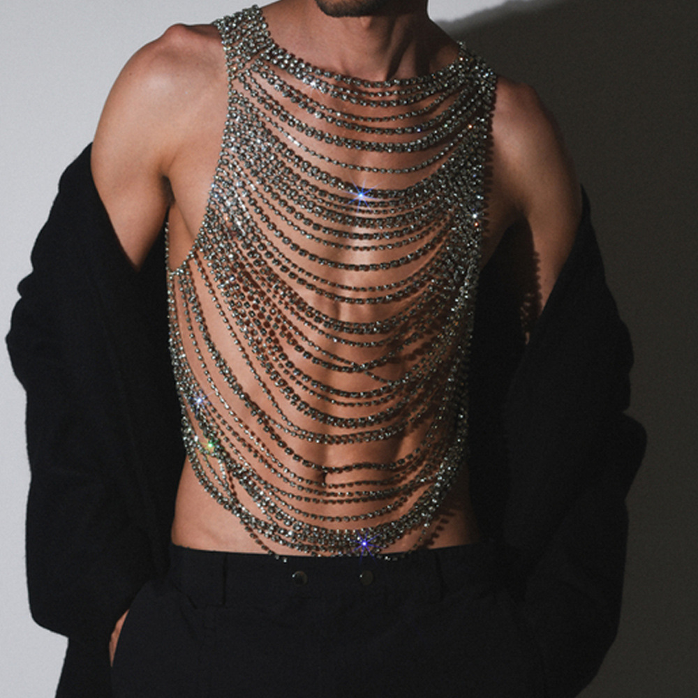 Fashion Luxurious Bling Men Wo - Body Jewelry Chest 리뷰 및 가격